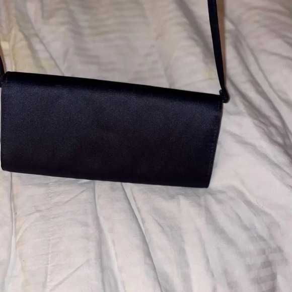 Vintage Vanessa Small blue black Evening Bag Clutch Shoulder Removable Strap - Picture 4 of 5